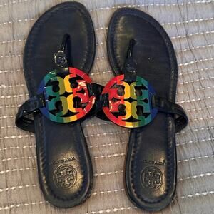 Tory Burch 7M Miller Sandals Bright  Rainbow Pride Sandals